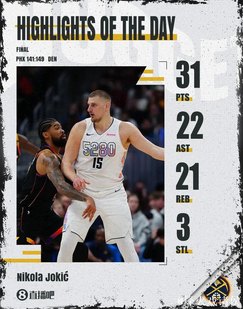 约基奇39分三双掘金加时胜火箭 约基奇39分三双掘金加时胜火箭